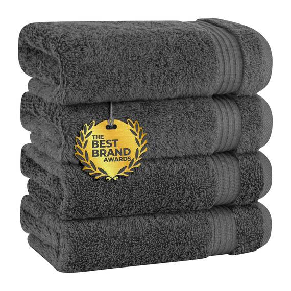 Cotton Paradise, Handtuch-Set, 100% türkische Baumwolle, Luxus-Hotel-Spa-Qualität, weich, saugfähig, schnell trocknend, dick, 600 g/m², Gesichtshandfreiheitsset, 40.6 x 71.8 cm, Dunkelgrau