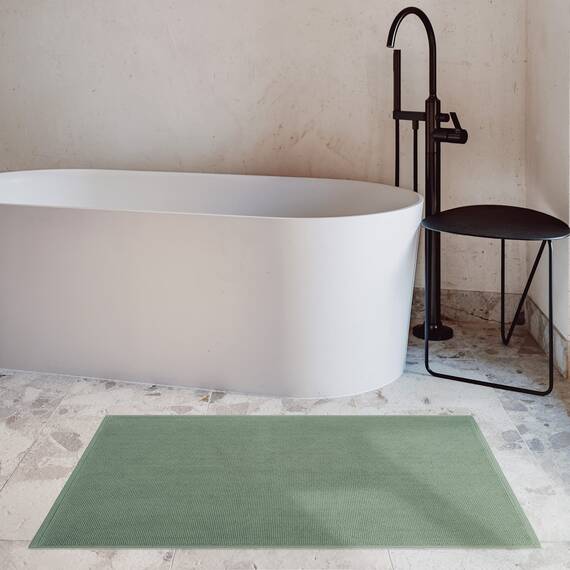 Cotton Paradise Badteppich für Badezimmer, 50,8 x 86,4 cm, 100% Baumwolle, rutschfest, weich, saugfähig, maschinenwaschbar, salbeigrün