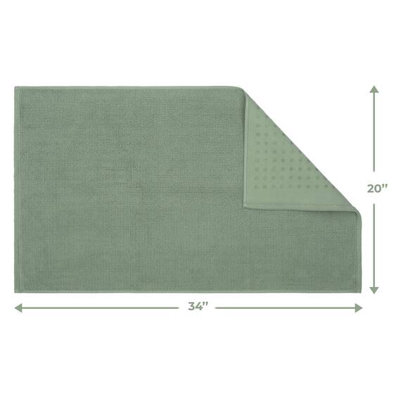 Cotton Paradise Badteppich für Badezimmer, 50,8 x 86,4 cm, 100% Baumwolle, rutschfest, weich, saugfähig, maschinenwaschbar, salbeigrün