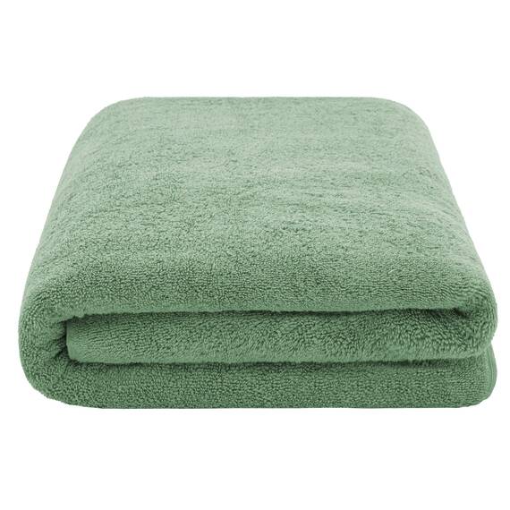 Cotton Paradise Übergroßes Badetuch, 100% Baumwolle, 100 x 203 cm, extra großes Badetuch für Badezimmer und Pool, Salbeigrün