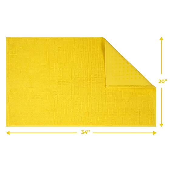 Cotton Paradise Rutschfeste Badematten für Badezimmer, 100 % Baumwolle, 50,8 x 86,4 cm, weich, saugfähig, schnell trocknend, maschinenwaschbar, Boden-Badematte, gelber Badteppich