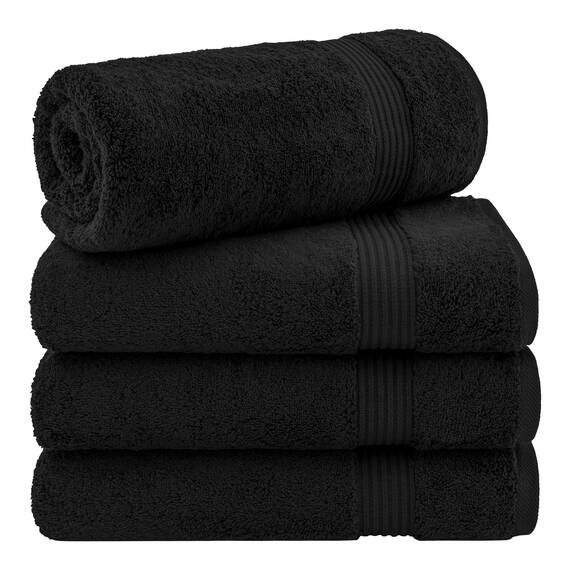 Cotton Paradise, Badetuch-Set, 100% türkische Baumwolle, Luxus-Hotel-Spa-Qualität, weich, saugfähig, schnell trocknend, dick, 600 g/m², Badezimmer-Abstand nach der Dusche, 68 x 137 cm, Schwarz