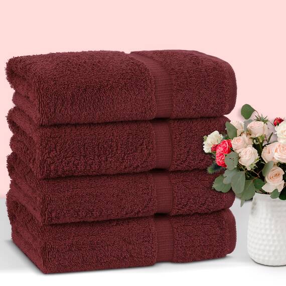 Chakir Turkish Linens Luxus Hotel & Spa Badetuch 27x54 - Bath Towel Cranberry