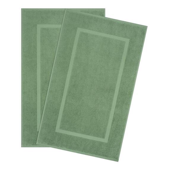 Cotton Paradise Badematten aus 100% Baumwolle für Badezimmer, 2 Stück, 50,8 x 86,4 cm, weich, saugfähig, waschbar, schnell trocknend, salbeigrün