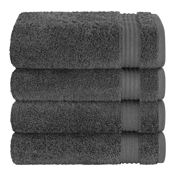 Cotton Paradise, Handtuch-Set, 100% türkische Baumwolle, Luxus-Hotel-Spa-Qualität, weich, saugfähig, schnell trocknend, dick, 600 g/m², Gesichtshandfreiheitsset, 40.6 x 71.8 cm, Dunkelgrau