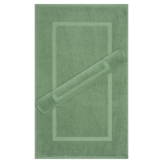 Cotton Paradise Badematten aus 100% Baumwolle für Badezimmer, 2 Stück, 50,8 x 86,4 cm, weich, saugfähig, waschbar, schnell trocknend, salbeigrün