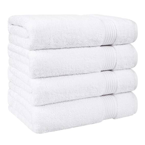 Cotton Paradise, Badetuch-Set, 100% türkische Baumwolle, Luxus-Hotel-Spa-Qualität, weich, saugfähig, schnell trocknend, dick, 600 g/m², Badezimmer-Abstand nach der Dusche, 68 x 137 cm, Weiß