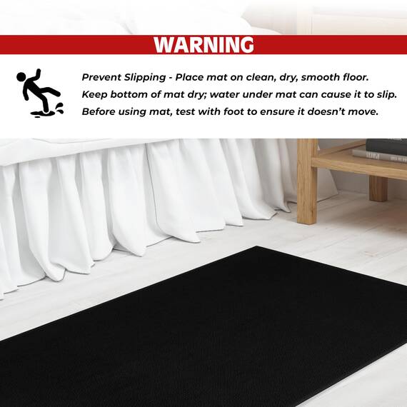 Cotton Paradise rutschfeste Badematte für Badezimmer, 100% Baumwolle, 43,2 x 61 cm, weich, saugfähig, schnell trocknend, maschinenwaschbar, Boden-Badematte, schwarz