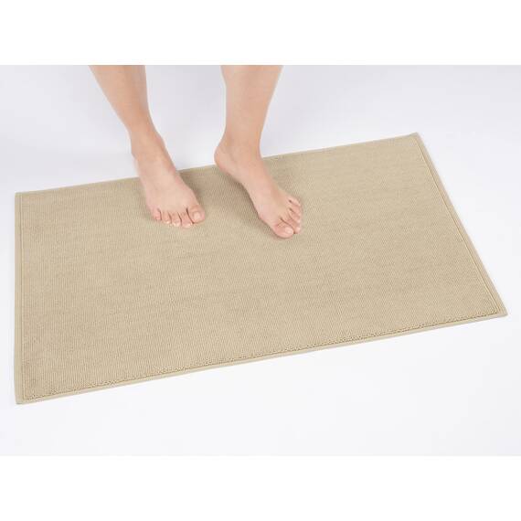 Cotton Paradise rutschfeste Badematten für Badezimmer, 100% Baumwolle, 50,8 x 86,4 cm, weich, saugfähig, schnell trocknend, maschinenwaschbar, Boden-Badematte, Beige