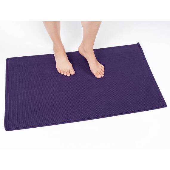 Cotton Paradise rutschfeste Badematten für Badezimmer, 100% Baumwolle, 50,8 x 86,4 cm, weich, saugfähig, schnell trocknend, maschinenwaschbar, Boden-Badematte, lila Badteppich