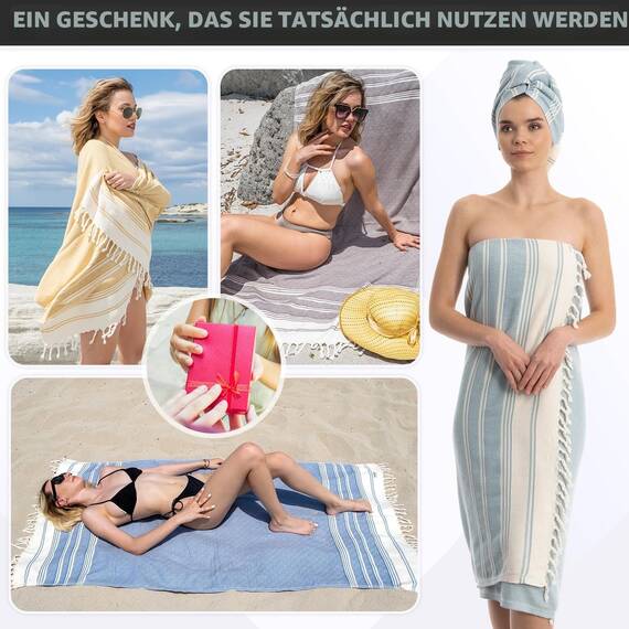 DEMMEX Bio-Baumwolle Hamamtuch 90x180 cm groß | Diamond Weave Pestemal | 100% Türkische Baumwolle Saunahandtuch | Leichtes Strandtuch & Badetuch | Saugstark, Schnelltrocknend & Platzsparend, Beige