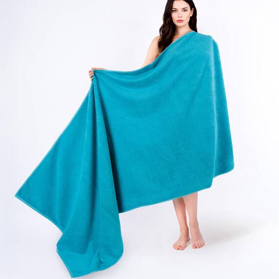Cotton Paradise, Übergroßes Badelaken 40 x 80, weich, saugfähig, dick, schnell trocknend, 650 g/m², 100% Baumwolle, Jumbo-Badetuch, Luxus-Hotel-Spa-Qualität, türkische Handtücher, Aqua Blue