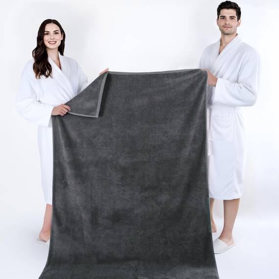 Cotton Paradise Übergroßes Badetuch, 100% Baumwolle, 40 x 80 cm, türkisches extra großes Badetuch für Badezimmer, dunkelgraues Badetuch