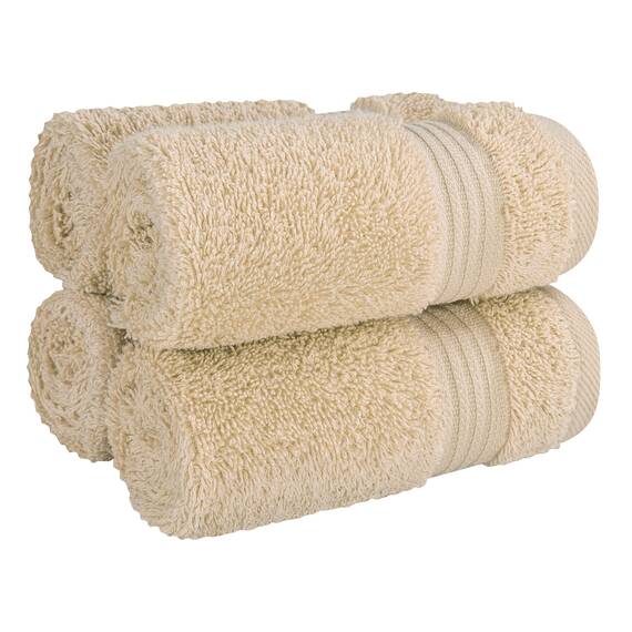 Cotton Paradise Türkische Waschlappen für Badezimmer, 100% Baumwolle, weich, saugfähig, kleine Handtücher, Flauschige Waschlappen für Körper, beige Waschlappen