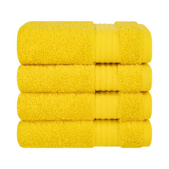 Cotton Paradise Türkische Waschlappen für Badezimmer, 100% Baumwolle, weich, saugfähig, kleine Handtücher, Waschlappen für Körper, gelbe Waschlappen