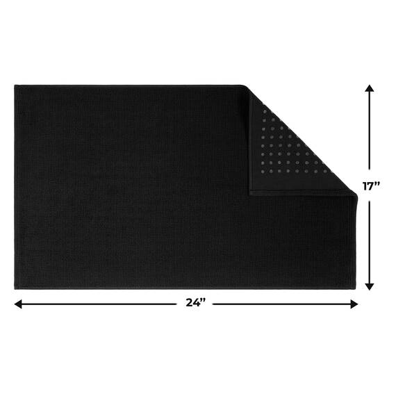 Cotton Paradise rutschfeste Badematte für Badezimmer, 100% Baumwolle, 43,2 x 61 cm, weich, saugfähig, schnell trocknend, maschinenwaschbar, Boden-Badematte, schwarz