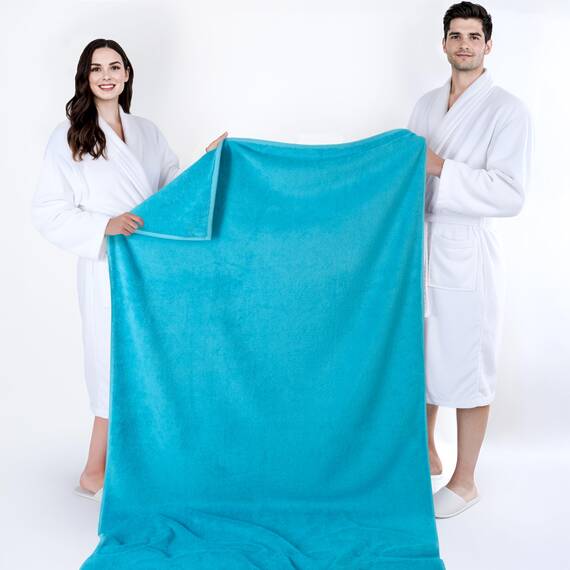 Cotton Paradise, Übergroßes Badelaken 40 x 80, weich, saugfähig, dick, schnell trocknend, 650 g/m², 100% Baumwolle, Jumbo-Badetuch, Luxus-Hotel-Spa-Qualität, türkische Handtücher, Aqua Blue
