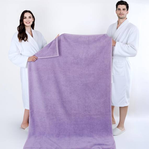 Cotton Paradise Übergroßes Badetuch, 100% Baumwolle, 40 x 80 cm, türkisches extra großes Badetuch für Badezimmer, lila