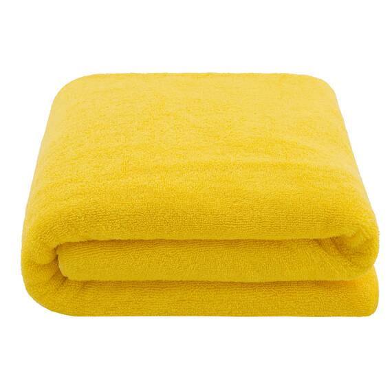 Cotton Paradise Übergroßes Badetuch, 100% Baumwolle, 40 x 80 cm, türkisches extra großes Badetuch für Badezimmer, gelbes Badetuch