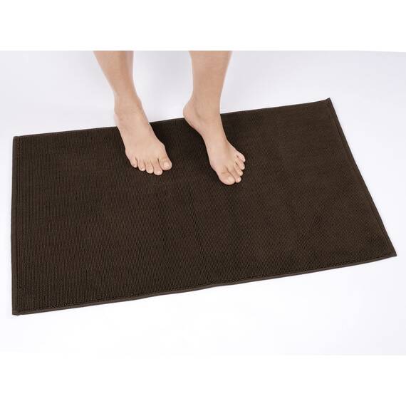 Cotton Paradise rutschfeste Badematten für Badezimmer, 100% Baumwolle, 50,8 x 86,4 cm, weich, saugfähig, schnell trocknend, maschinenwaschbar, Boden-Badematte, brauner Badteppich