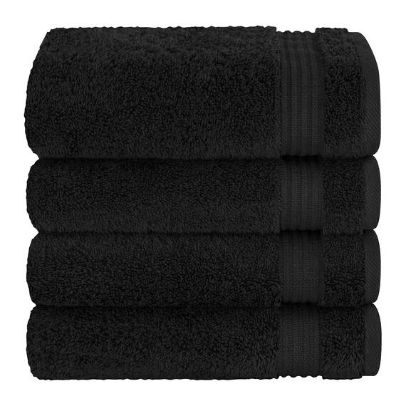 Cotton Paradise, Handtuch-Set, 100% türkische Baumwolle, Luxus-Hotel-Spa-Qualität, weich, saugfähig, schnell trocknend, dick, 600 g/m², Gesichtshandfreiheitsset, 40.6 x 71.8 cm, Schwarz