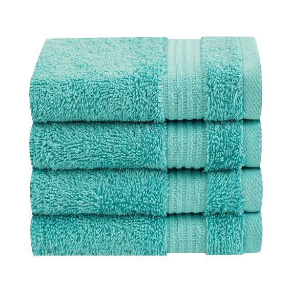 Cotton Paradise Waschlappen für Badezimmer, 33 x 33 cm, 100 % türkische Baumwolle, weiche, saugfähige Luxus-Waschlappen, kleine Handtücher, türkisfarbene Waschlappen