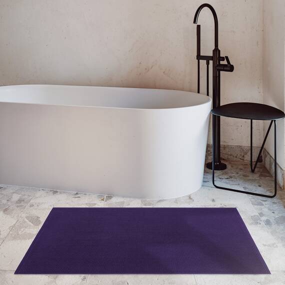 Cotton Paradise rutschfeste Badematten für Badezimmer, 100% Baumwolle, 50,8 x 86,4 cm, weich, saugfähig, schnell trocknend, maschinenwaschbar, Boden-Badematte, lila Badteppich