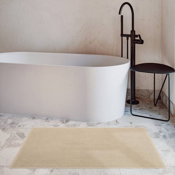 Cotton Paradise rutschfeste Badematten für Badezimmer, 100% Baumwolle, 50,8 x 86,4 cm, weich, saugfähig, schnell trocknend, maschinenwaschbar, Boden-Badematte, Beige