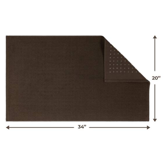 Cotton Paradise rutschfeste Badematten für Badezimmer, 100% Baumwolle, 50,8 x 86,4 cm, weich, saugfähig, schnell trocknend, maschinenwaschbar, Boden-Badematte, brauner Badteppich