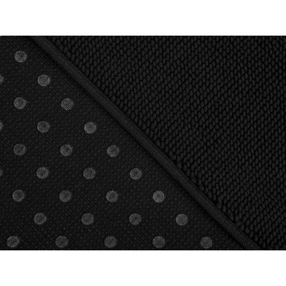 Cotton Paradise rutschfeste Badematte für Badezimmer, 100% Baumwolle, 43,2 x 61 cm, weich, saugfähig, schnell trocknend, maschinenwaschbar, Boden-Badematte, schwarz