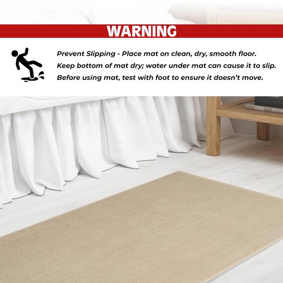 Cotton Paradise rutschfeste Badematten für Badezimmer, 100% Baumwolle, 50,8 x 86,4 cm, weich, saugfähig, schnell trocknend, maschinenwaschbar, Boden-Badematte, Beige