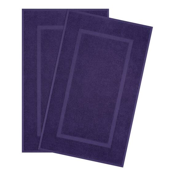 Cotton Paradise Badematten aus 100% Baumwolle, für Badezimmer, Boden, 2 Stück, 50,8 x 86,4 cm, weich, saugfähig, waschbar, schnell trocknend, lila Handtuch-Badematte