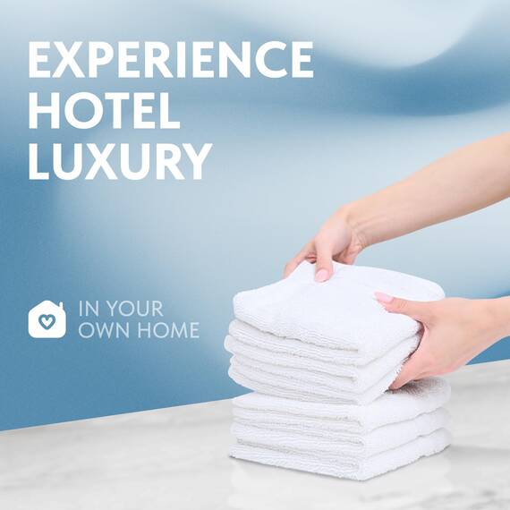 White Classic WhiteClassic Luxus Waschlappen für Badezimmer-Hotel-Spa-Küche - Reif aus ägyptischer Baumwolle - sehr saugfähig Hotel Quality Gesichtstücher - Groß Satz von 12 - White