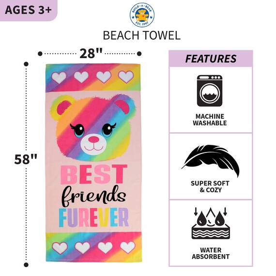 Franco Kinder-Strandtuch aus Baumwolle, 147,3 x 71,1 cm, Build a Bear