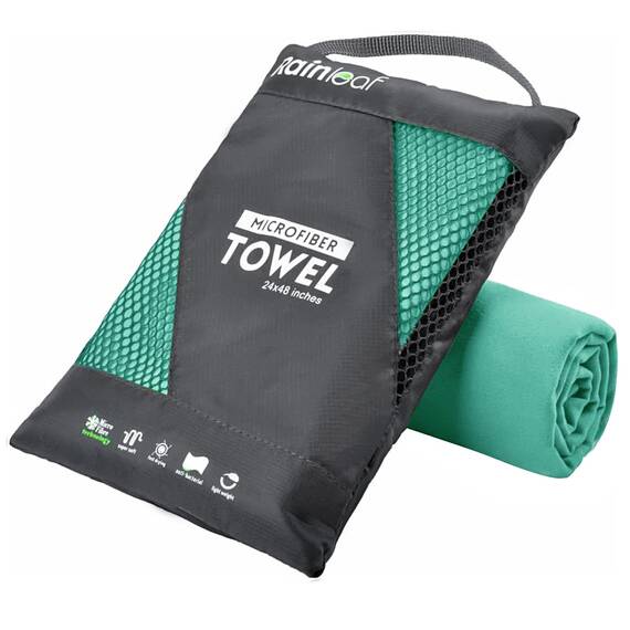 Rainleaf Mikrofaser-Handtuch, perfektes Reise-, Fitness- und Camping-Handtuch, schnell trocknend, super saugfähig, ultrakompakt, leicht, geeignet für Reisen, Strand, Dusche, Rucksackreisen, Pool