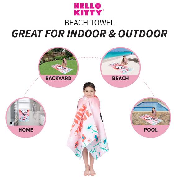 Franco Kinder-Strandtuch, superweich, Baumwolle, 147,3 x 71,1 cm, Hello Kitty