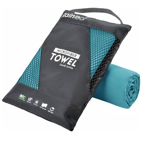 Rainleaf Mikrofaser-Handtuch, perfektes Reise-, Fitness- und Camping-Handtuch, schnell trocknend, super saugfähig, ultrakompakt, leicht, geeignet für Reisen, Strand, Dusche, Rucksackreisen, Pool