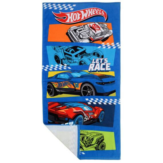 Franco Kinder-Badetuch, superweich, Baumwolle, 147 x 71 cm, Hot Wheels