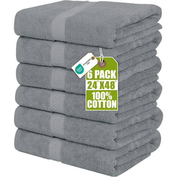 Utopia Towels 6 Stück mittelgroßes Badetuch-Set, 100% ringgesponnene Baumwolle (61 x 122 cm), mittelleichte und sehr saugfähige, schnell trocknende Handtücher, Premium-Handtücher für Hotel, Spa und
