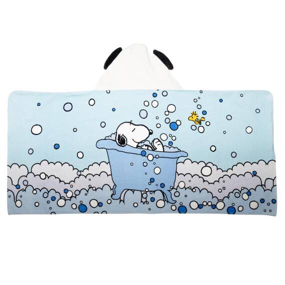 Franco Peanuts Snoopy Kapuzenhandtuch für Kinder, superweich, für Bad/Pool/Strand, weiches Baumwoll-Frottee, 61 x 127 cm, offizielles Lizenzprodukt