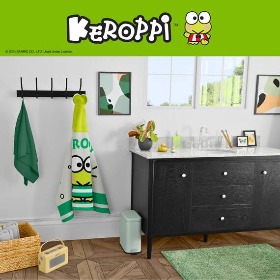 Sanrio Keroppi Kapuzenhandtuch für Kinder, superweich, für Bad/Pool/Strand, weiches Baumwoll-Frottee, 61 x 127 cm, offizielles Lizenzprodukt Franco