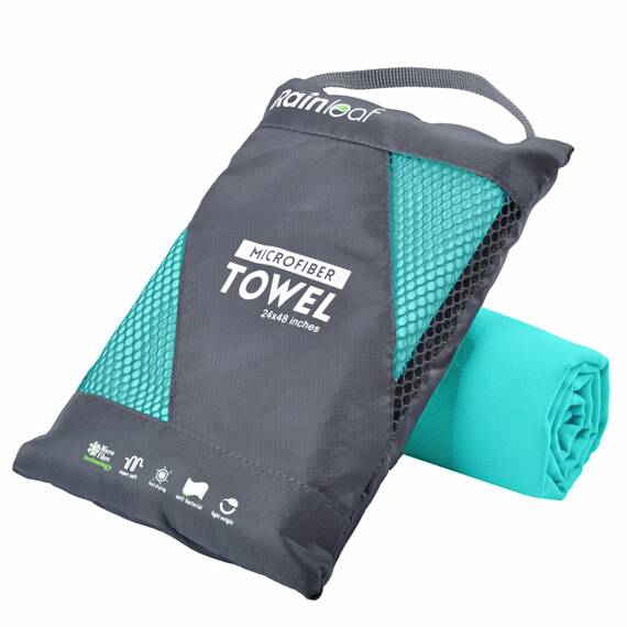 Rainleaf Mikrofaser-Handtuch, perfektes Reise-, Fitness- und Camping-Handtuch, schnell trocknend, super saugfähig, ultrakompakt, leicht, geeignet für Reisen, Strand, Dusche, Rucksackreisen, Pool