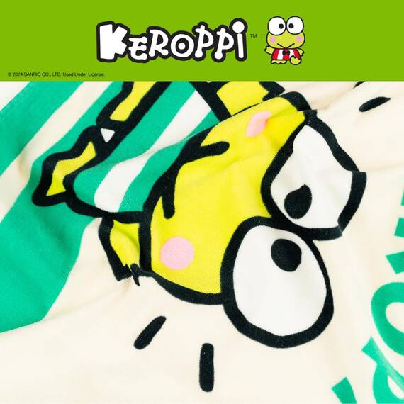 Sanrio Keroppi Kapuzenhandtuch für Kinder, superweich, für Bad/Pool/Strand, weiches Baumwoll-Frottee, 61 x 127 cm, offizielles Lizenzprodukt Franco