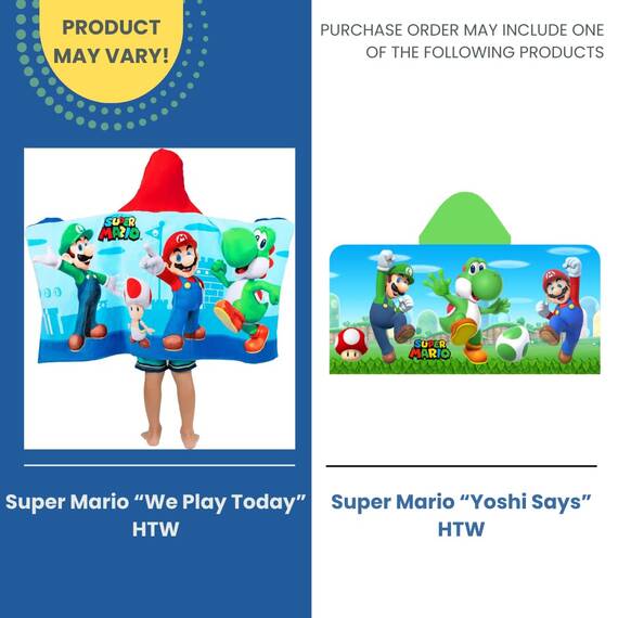 Franco Super Mario Handtuch für Kinder zum Baden und am Strand, 61 x 127 cm