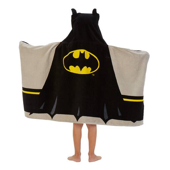 Franco Kinder Badetuch mit Kapuze, Baumwolle und Frottee, 61 x 127 cm, Batman