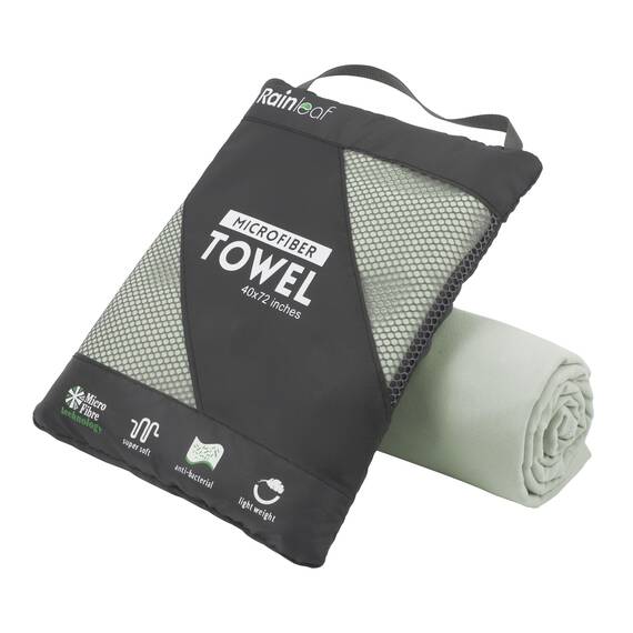 Rainleaf Mikrofaser-Handtuch, perfektes Reise-, Fitness- und Camping-Handtuch, schnell trocknend, super saugfähig, ultrakompakt, leicht, geeignet für Reisen, Strand, Dusche, Rucksackreisen, Pool