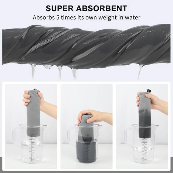 Mikrofaser-Handtuch von RainLeaf Perfektes Sport-, Reise- & Strandtuch. Schnell trocknend – Sehr saugfähig – Ultrakompakt. Geeignet für Camping, Fitnesstudio, grau, XX-Large (100 x 180 cm)