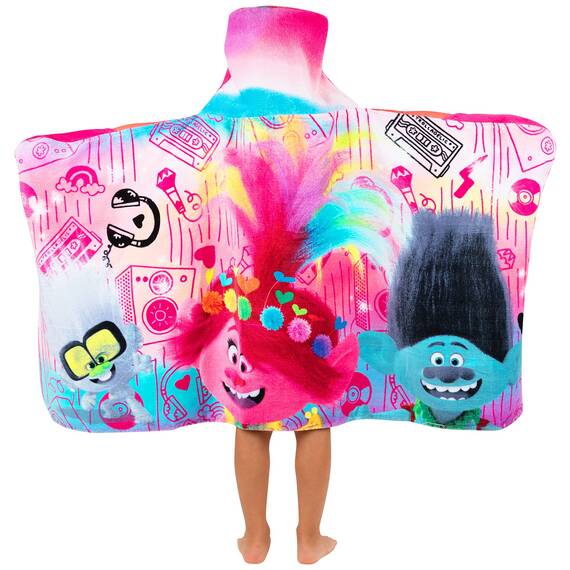 Franco Badetuch für Kinder mit Kapuze, weiches Baumwoll-Frottee, 61 x 127 cm, Trolle