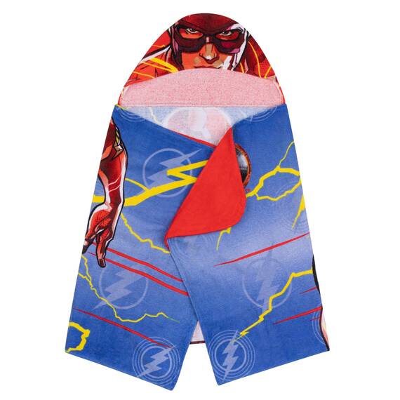 Franco WB The Flash Movie DC Comics Kapuzenhandtuch für Kinder, für Bad/Pool/Strand, weiche Baumwolle, Frottee, 61 x 127 cm