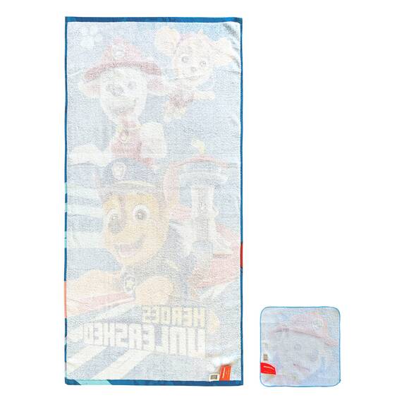 Franco Paw Patrol Kinder Badetuch / Pool / Strand, weiches Baumwoll-Frottee-Handtuch mit Waschlappen, 2-teiliges Set, 127 x 63,5 cm